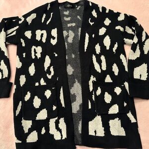 Black and White Animal Print Cardigan